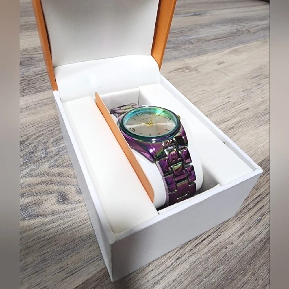 Vernier Women's Oil Silk 32mm Round Link Watch - New In Box